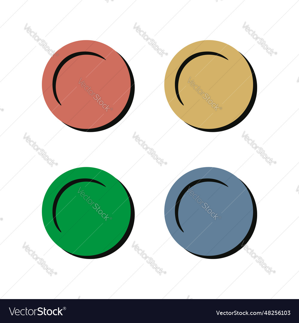 Four different colored circle Royalty Free Vector Image