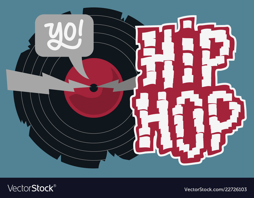 Hip hop design with a broken vinyl record