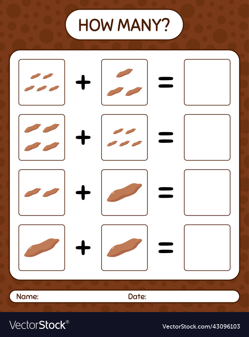 How many counting game with sweet potato Vector Image How many counting game with sweet potato