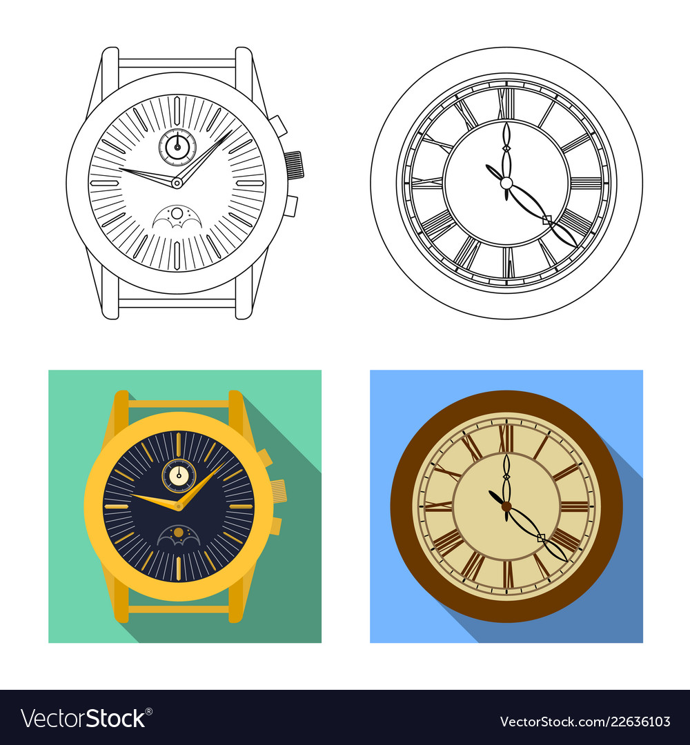 Isolated object of clock and time sign collection