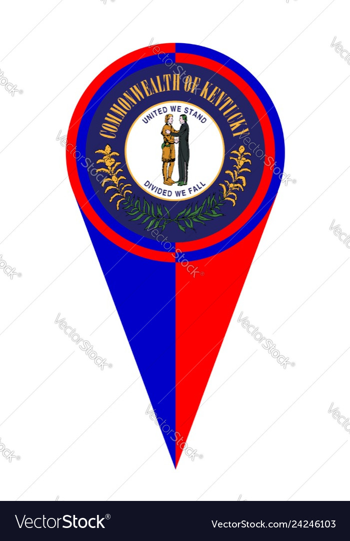 Kentucky map pointer location flag