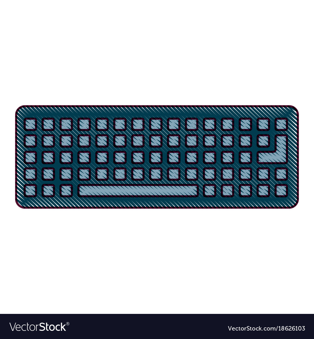 Keyboard device digital equipment top view Vector Image