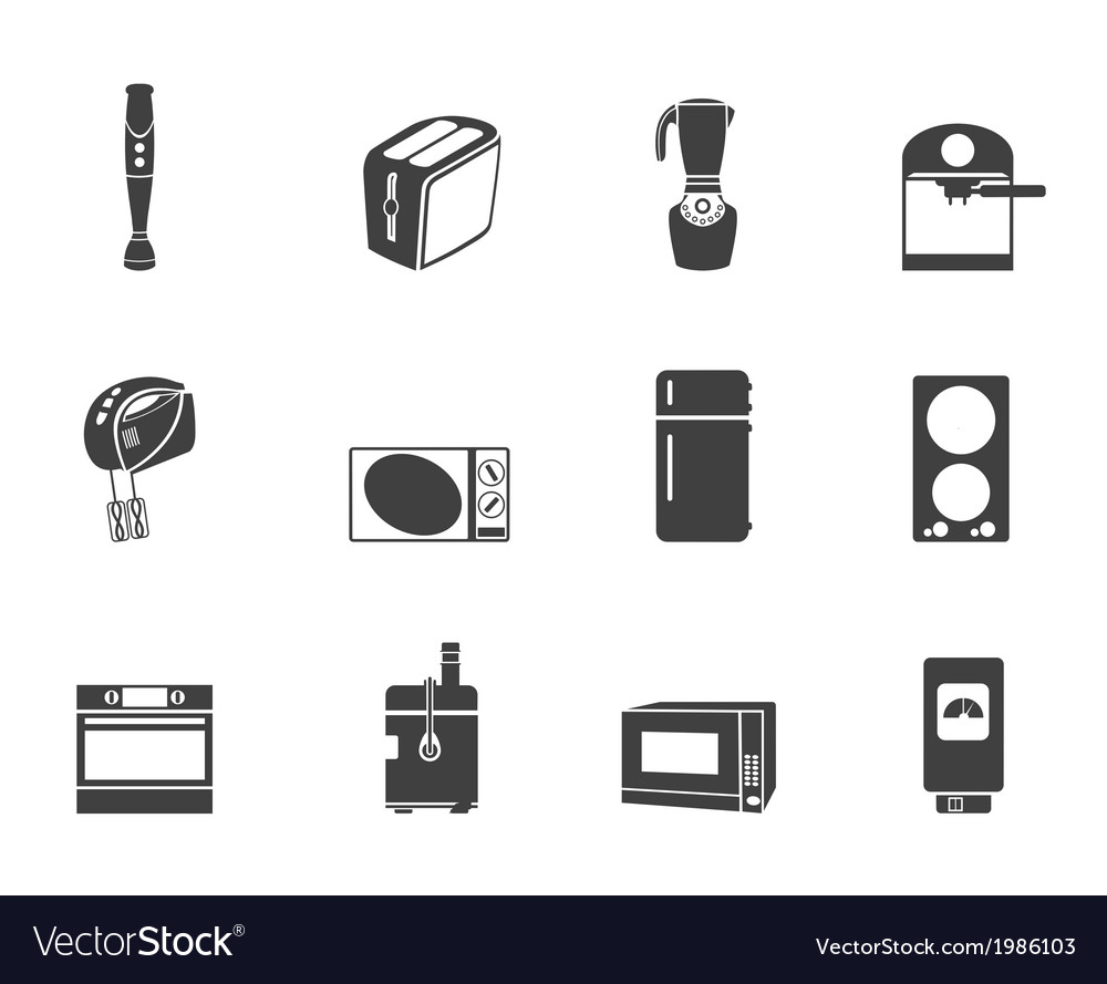 Kitchen And Home Equipment Icons Royalty Free Vector Image