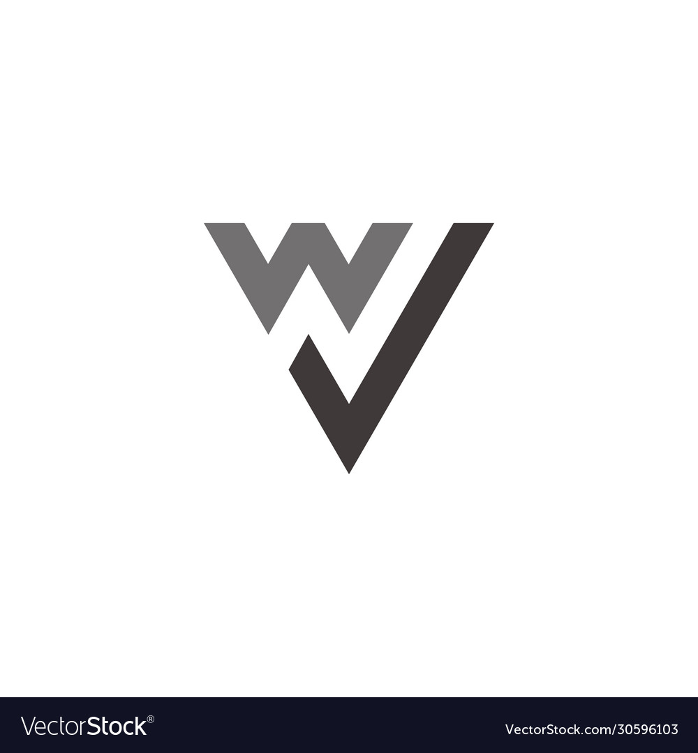 Letter Wv Simple Geometric Symbol Logo Royalty Free Vector