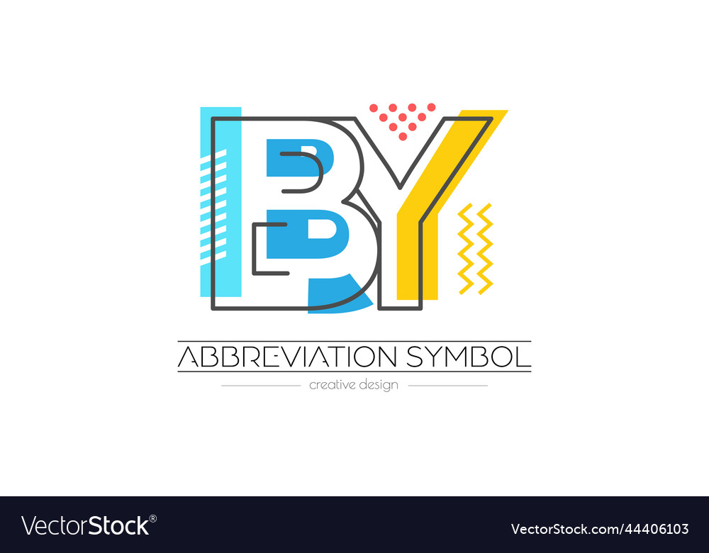 Letters b and y merging of two initials vector image Letters b and y merging of two initials