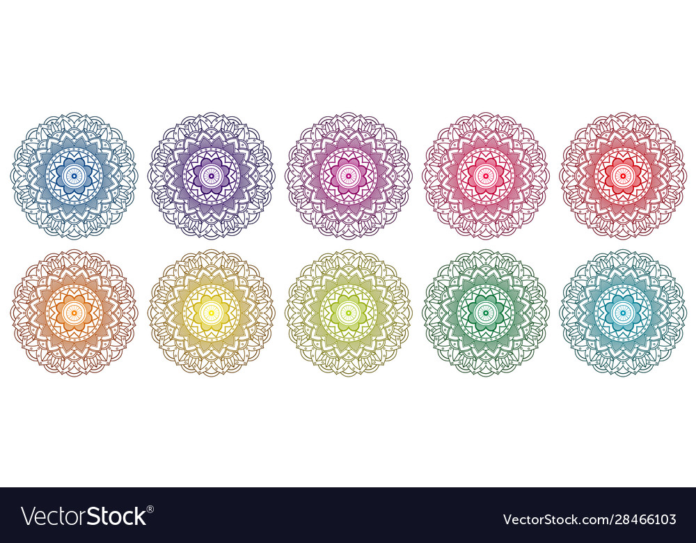Mandala patterns in many colors