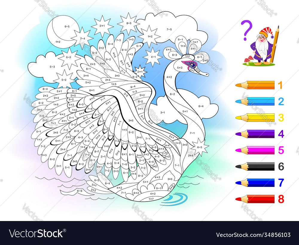 Math education for little children coloring book Vector Image