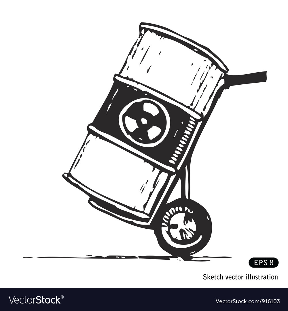 Nuclear Waste In A Barrel Royalty Free Vector Image