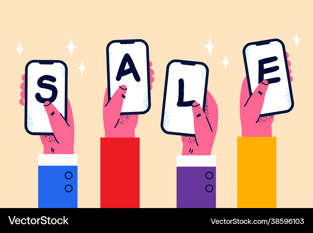 Online shopping and sales concept Royalty Free Vector Image