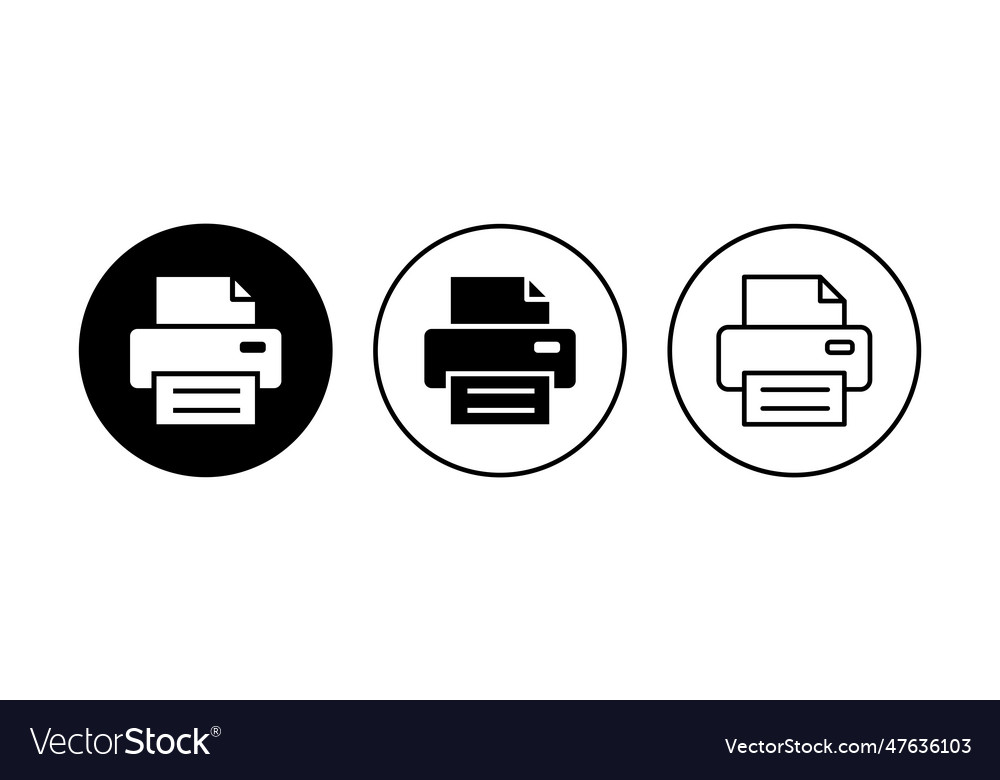 Print icon set printer icon Royalty Free Vector Image