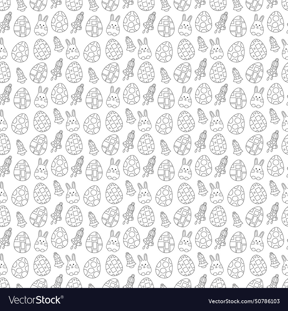 Seamless pattern with cute easter bunnies easter Vector Image