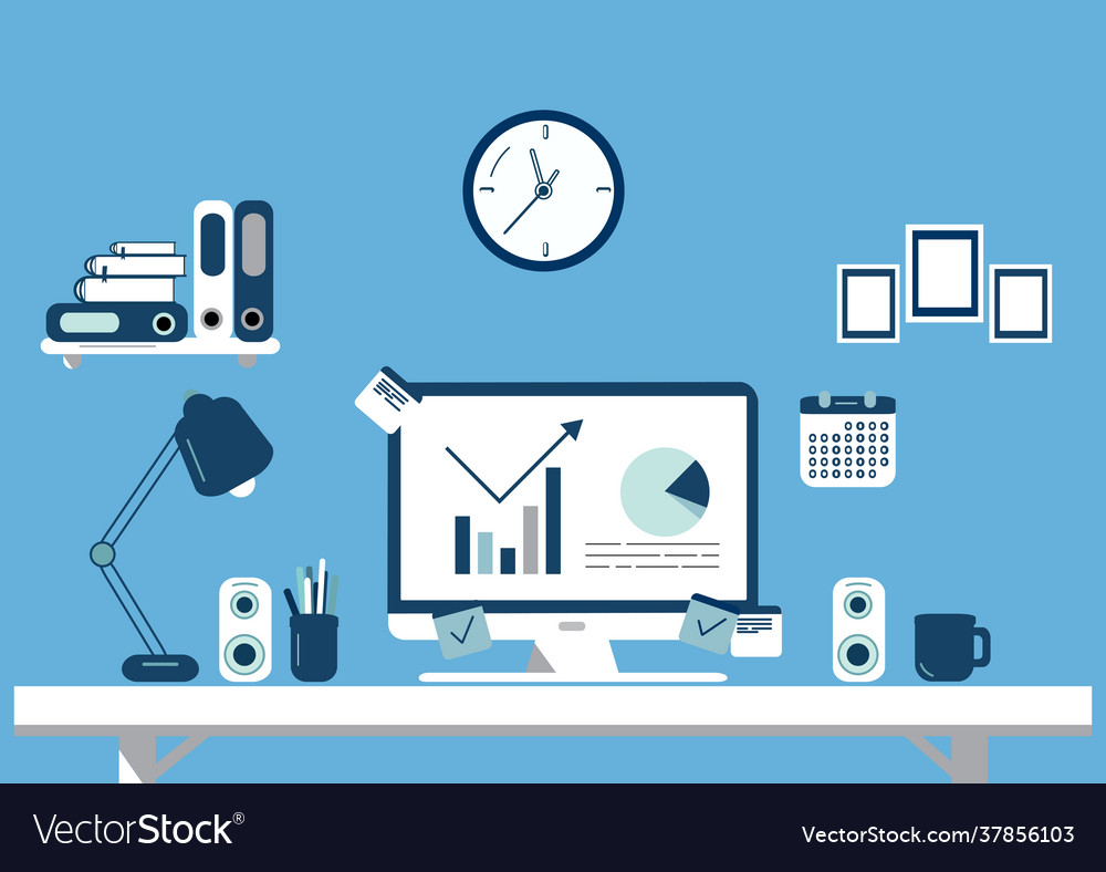Set flat design elements workspace