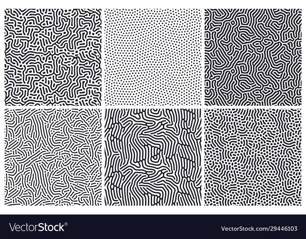 Set organic seamless patterns with rounded vector image Set organic seamless patterns with rounded