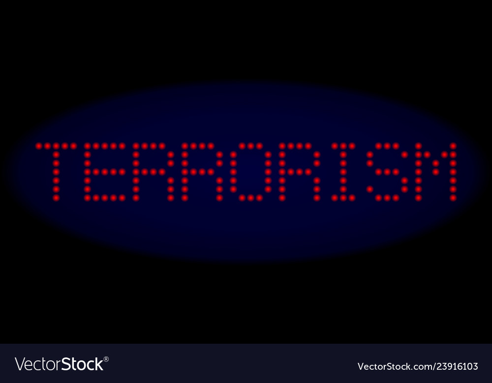 Terrorism led style message with glowing dots vector image Terrorism led style message with glowing dots