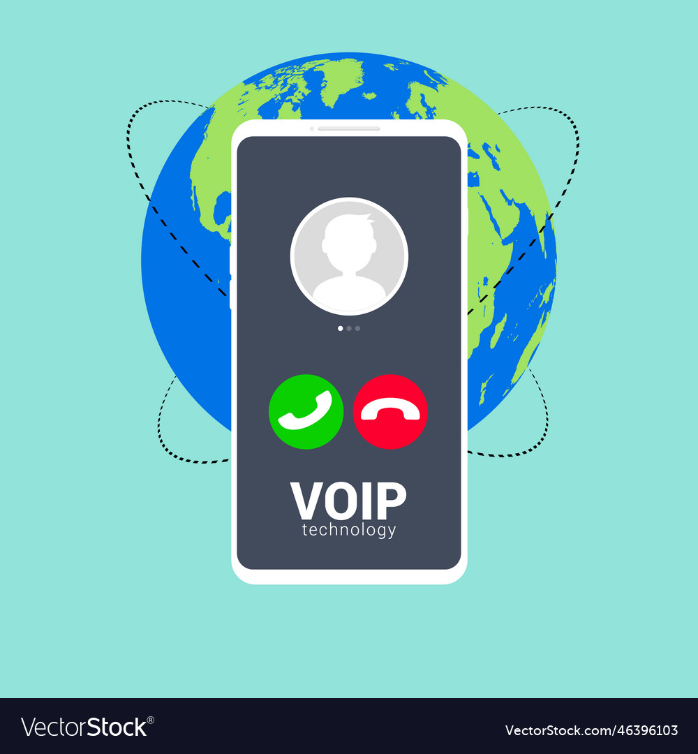 Voip call system voice phone technology Royalty Free Vector