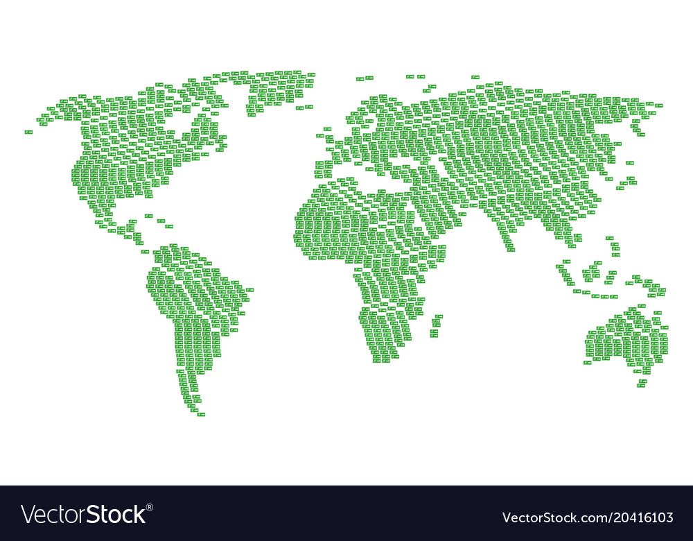 Worldwide map pattern of emergency exit icons