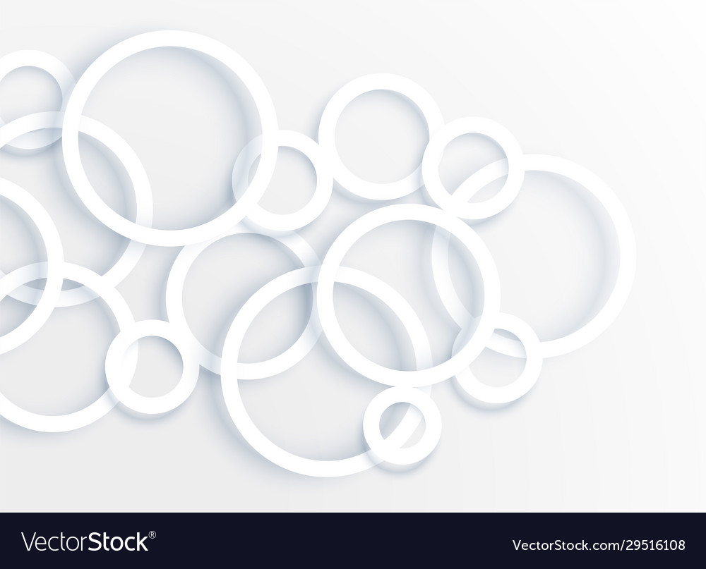 3d white circle rings background design