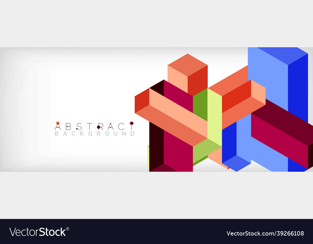 Abstract background 3d cubes cubic elements vector image Abstract background 3d cubes cubic elements