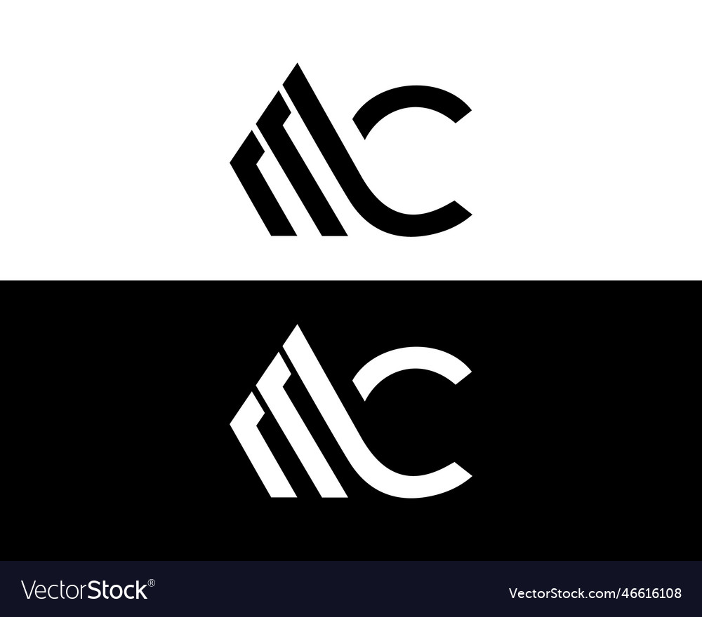 Abstract letter mc logo monogram design