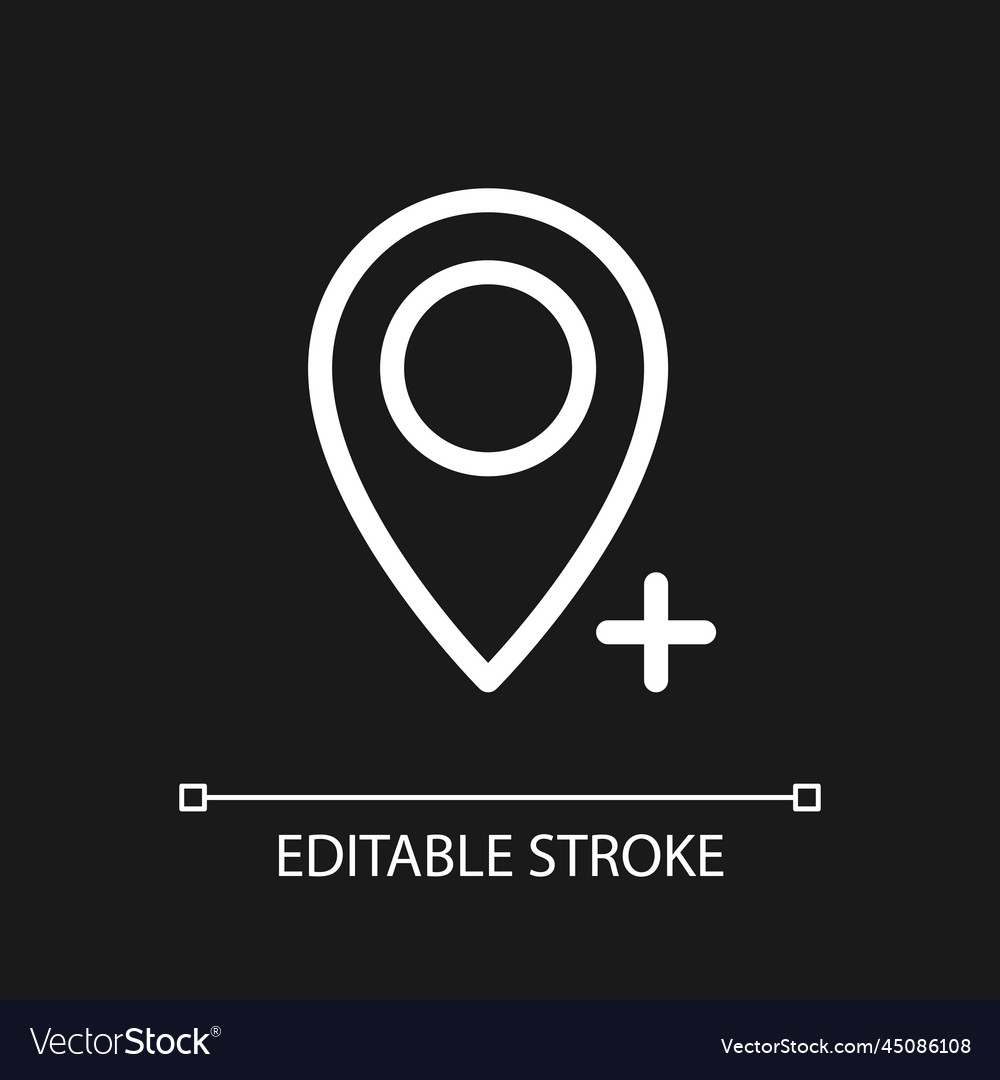 Add place to map pixel perfect white linear ui vector image Add place to map pixel perfect white linear ui