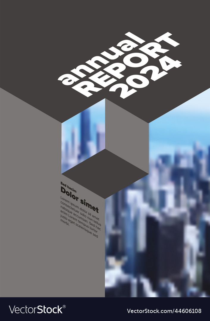 Annual report cover template with photo