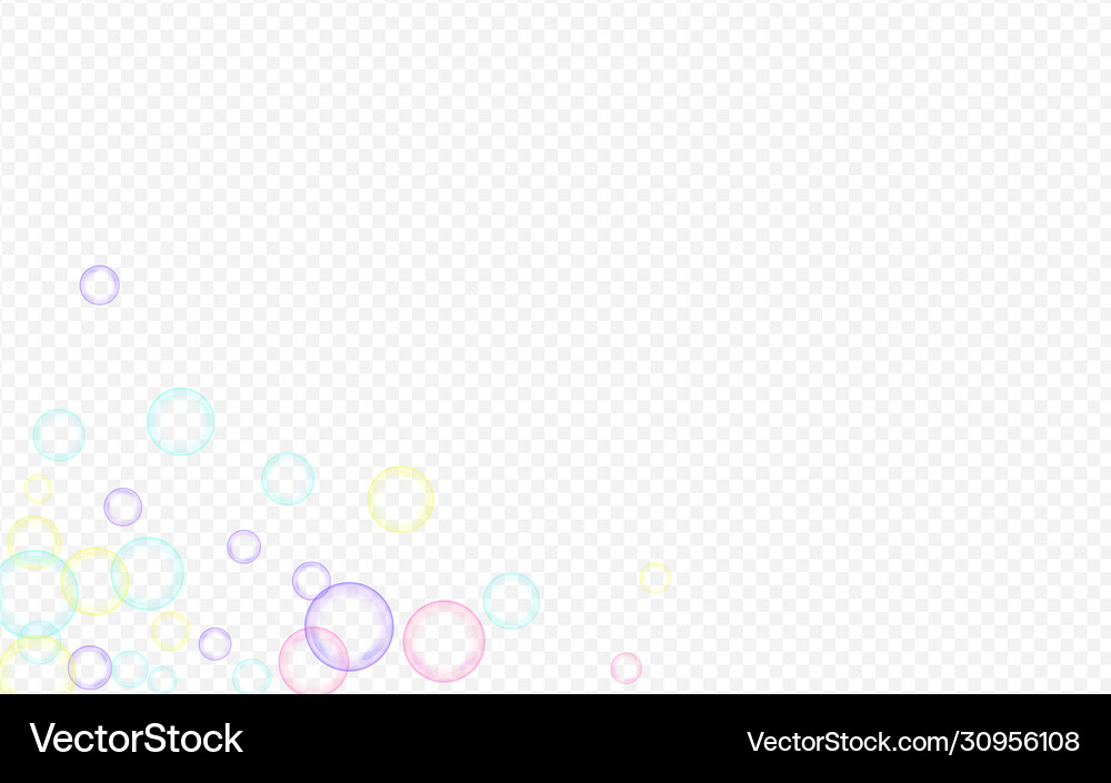 Blue soap bubble effect transparent background Vector Image
