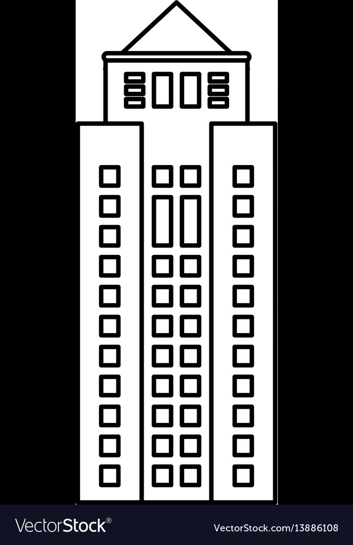 Building property skyscraper outline vector image Building property skyscraper outline