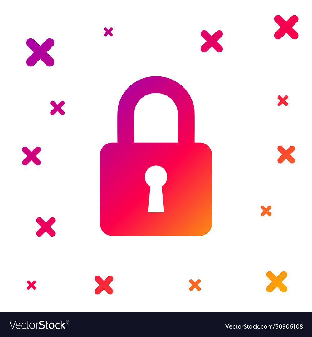 Color lock icon isolated on white background Vector Image