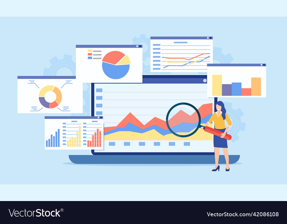 Data analytics dashboard vector image Data analytics dashboard