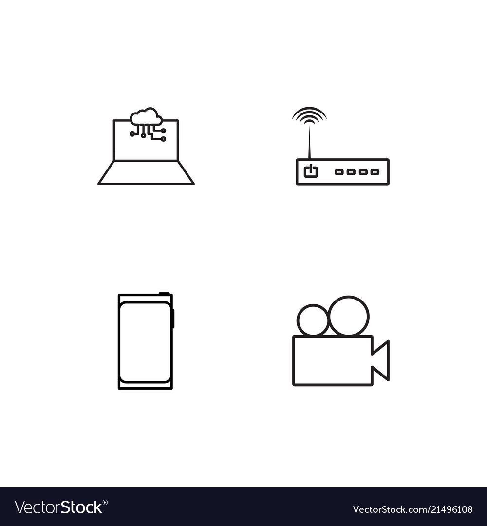 Electrical devices linear icons set simple