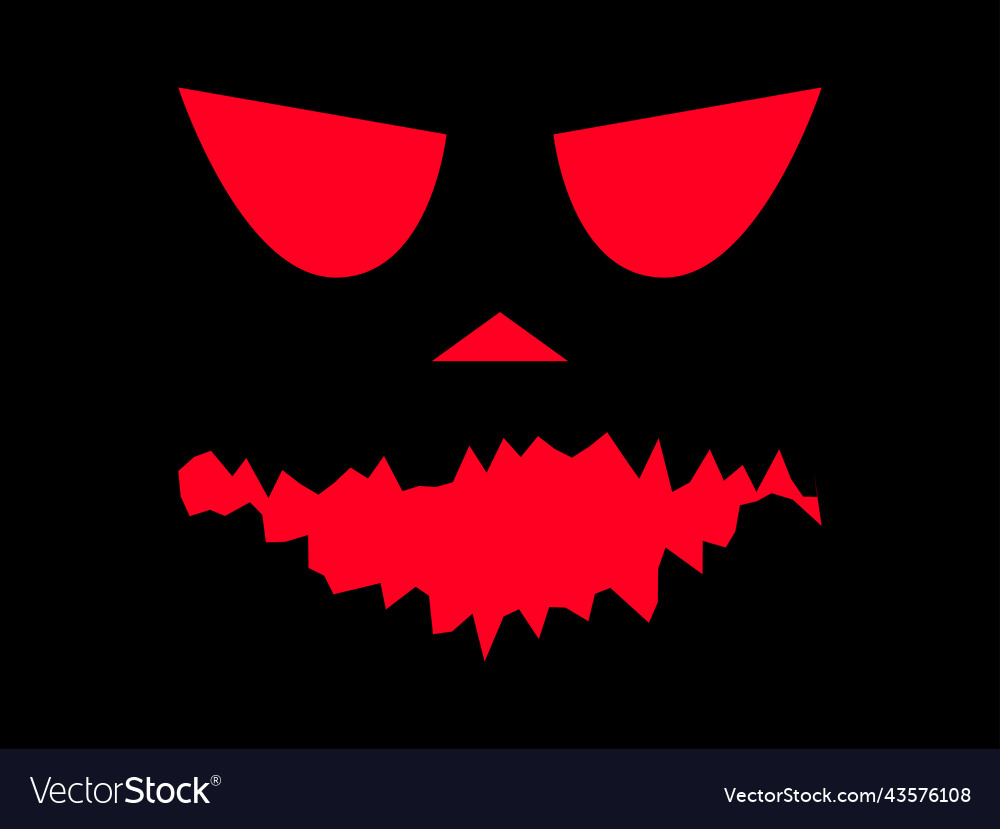 Halloween scary face evil scary eyes carved Vector Image