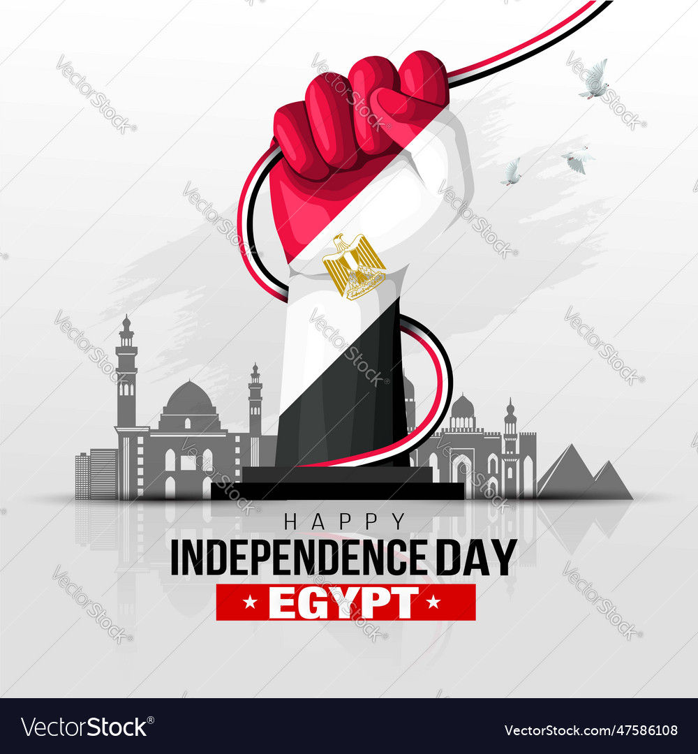 Happy independence day egypt template design Vector Image