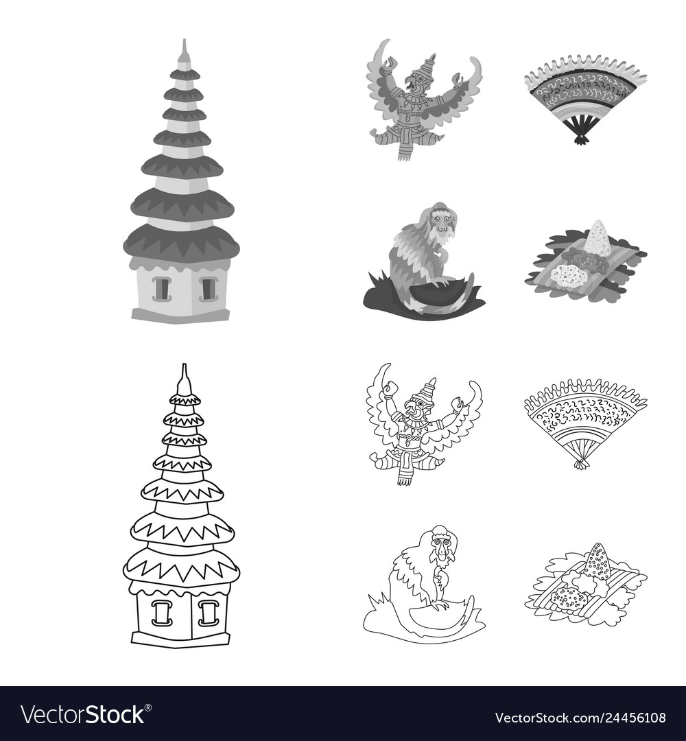 Isolated object of and travel icon collection