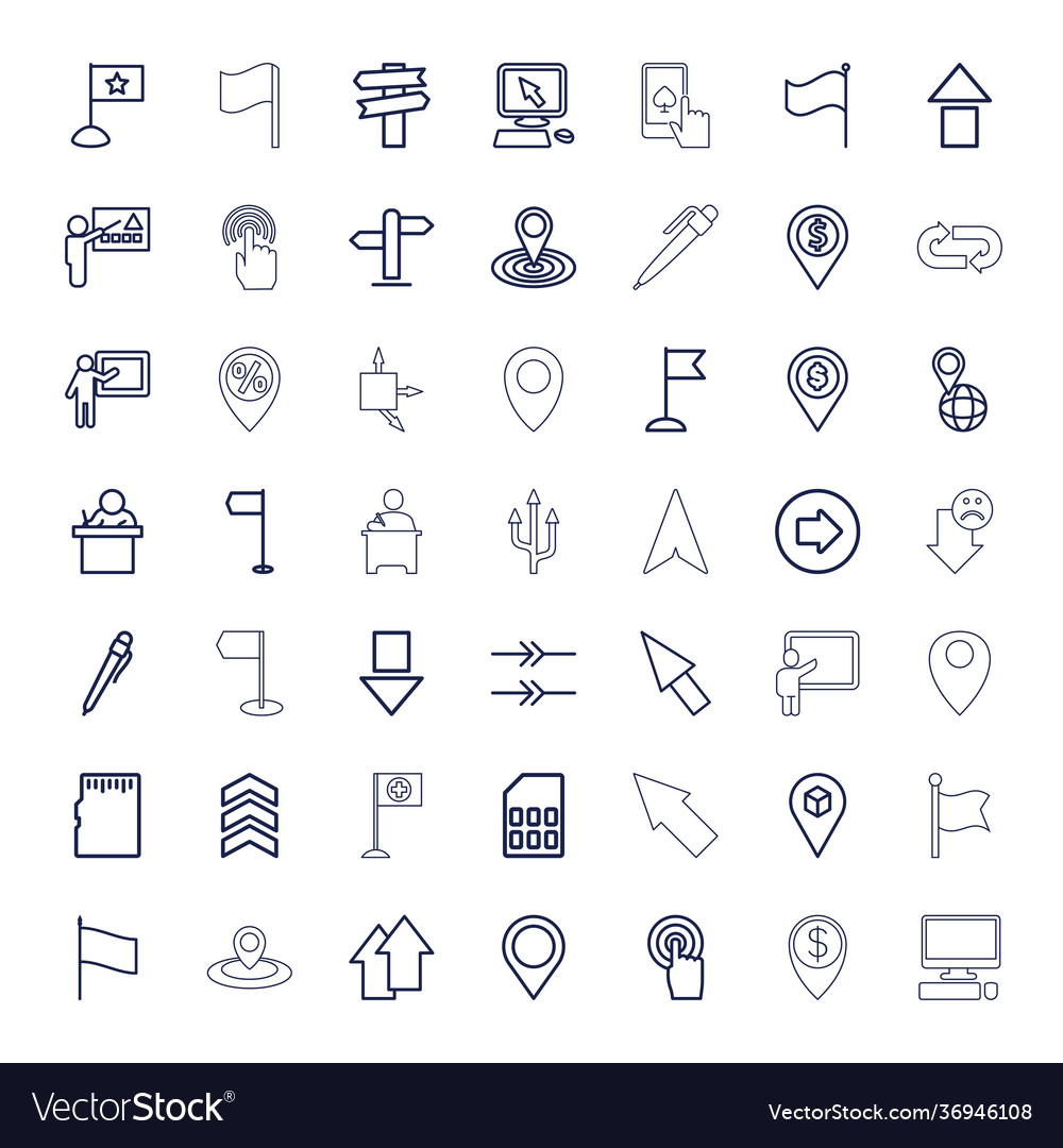 Pointer icons Royalty Free Vector Image - VectorStock