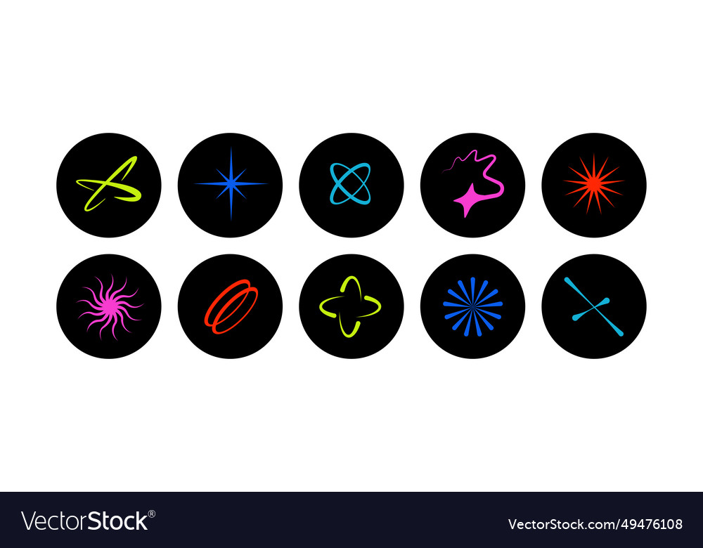 Set of different geometric shapes and elements vector image Set of different geometric shapes and elements