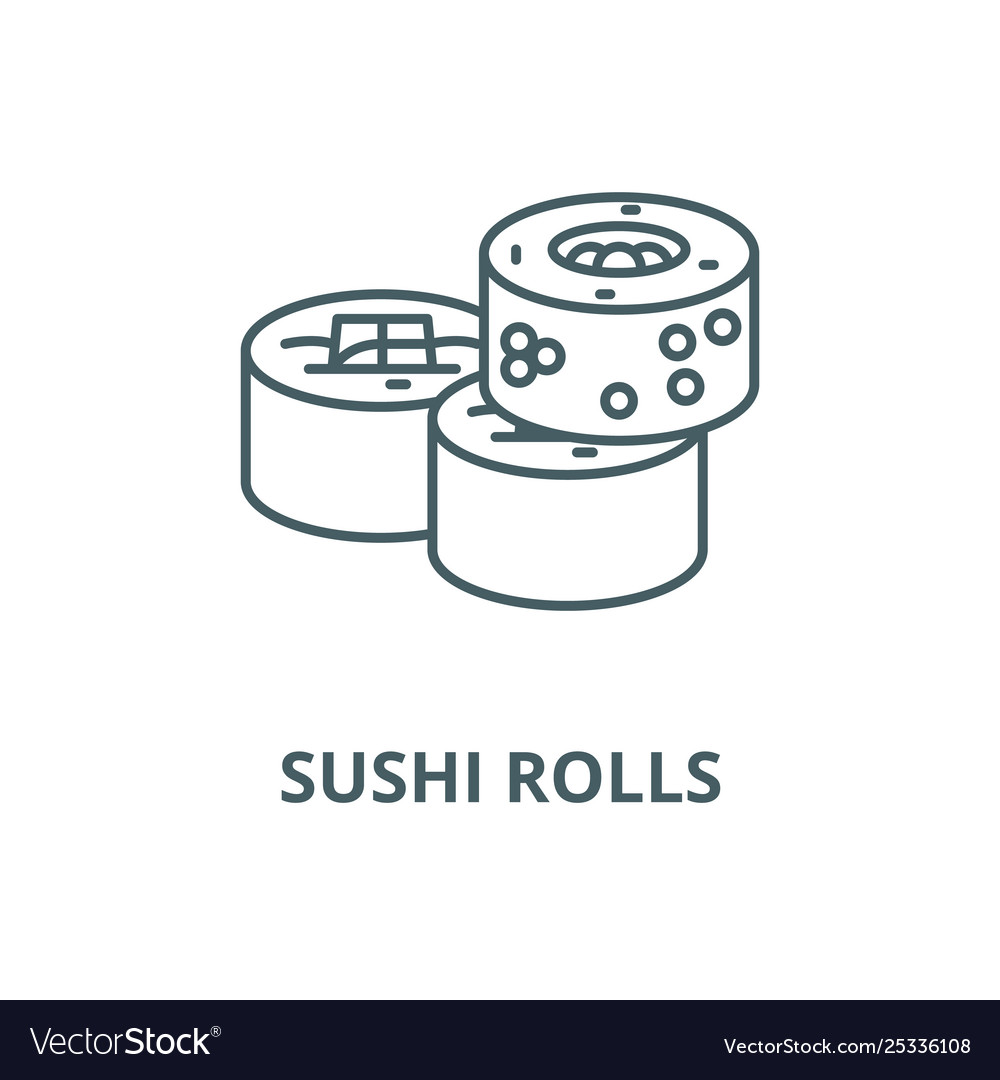 Sushi rolls line icon linear concept