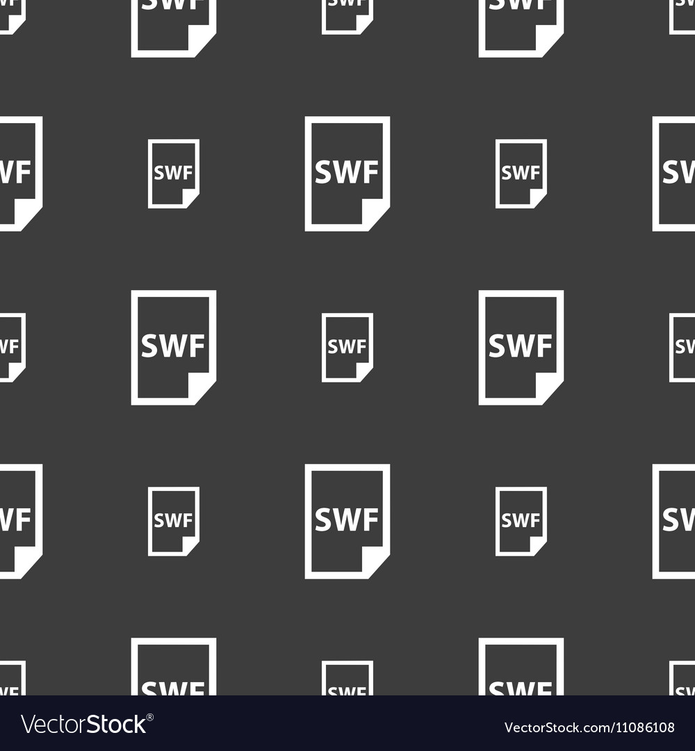 Swf file icon sign seamless pattern on a gray