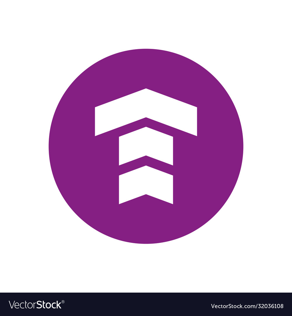 Up arrow or above direction block style icon
