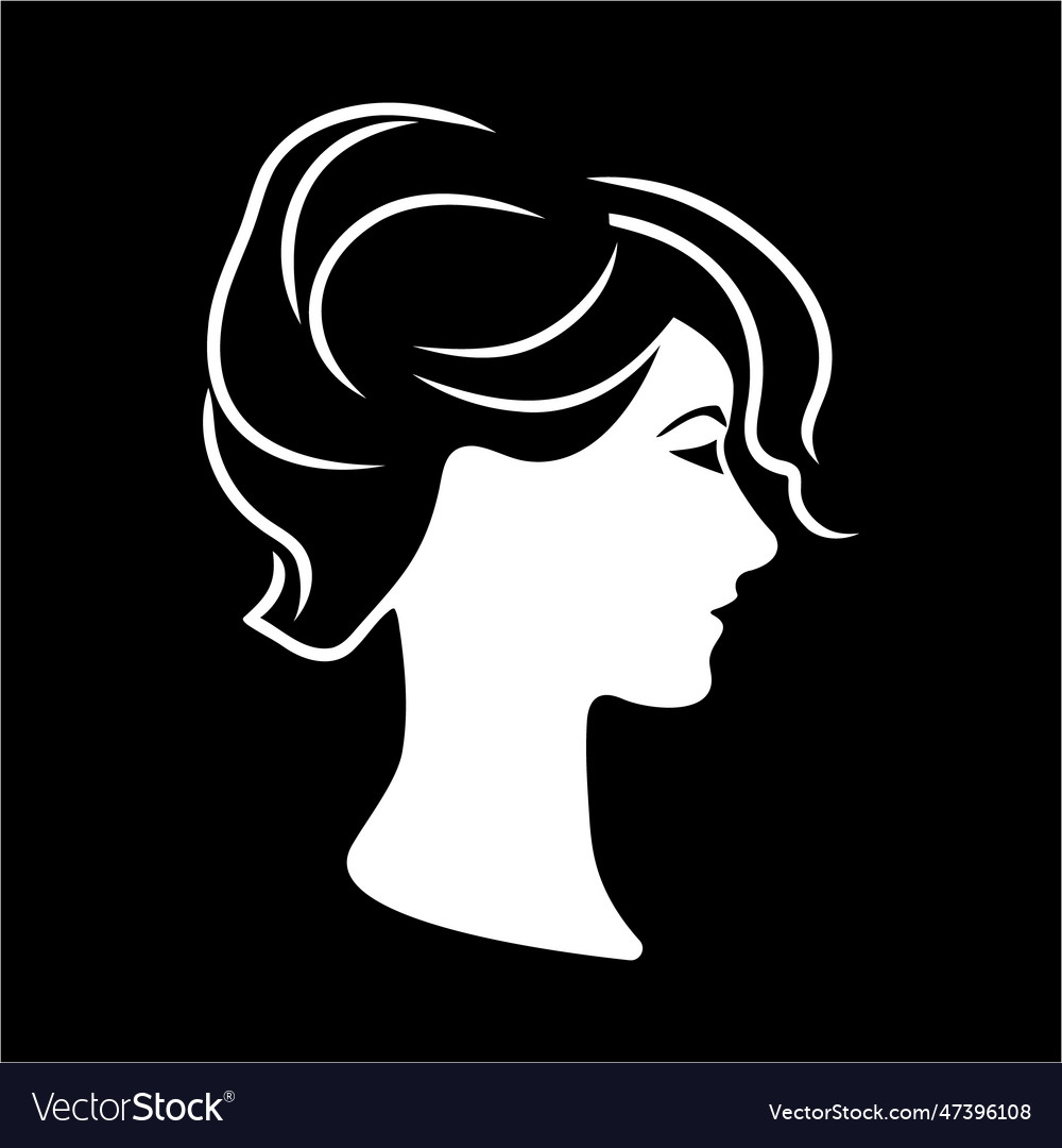Frau Kopf Silhouette Gesicht und Haar Mode Ikone vector image Frau Kopf Silhouette Gesicht und Haar Mode Ikone