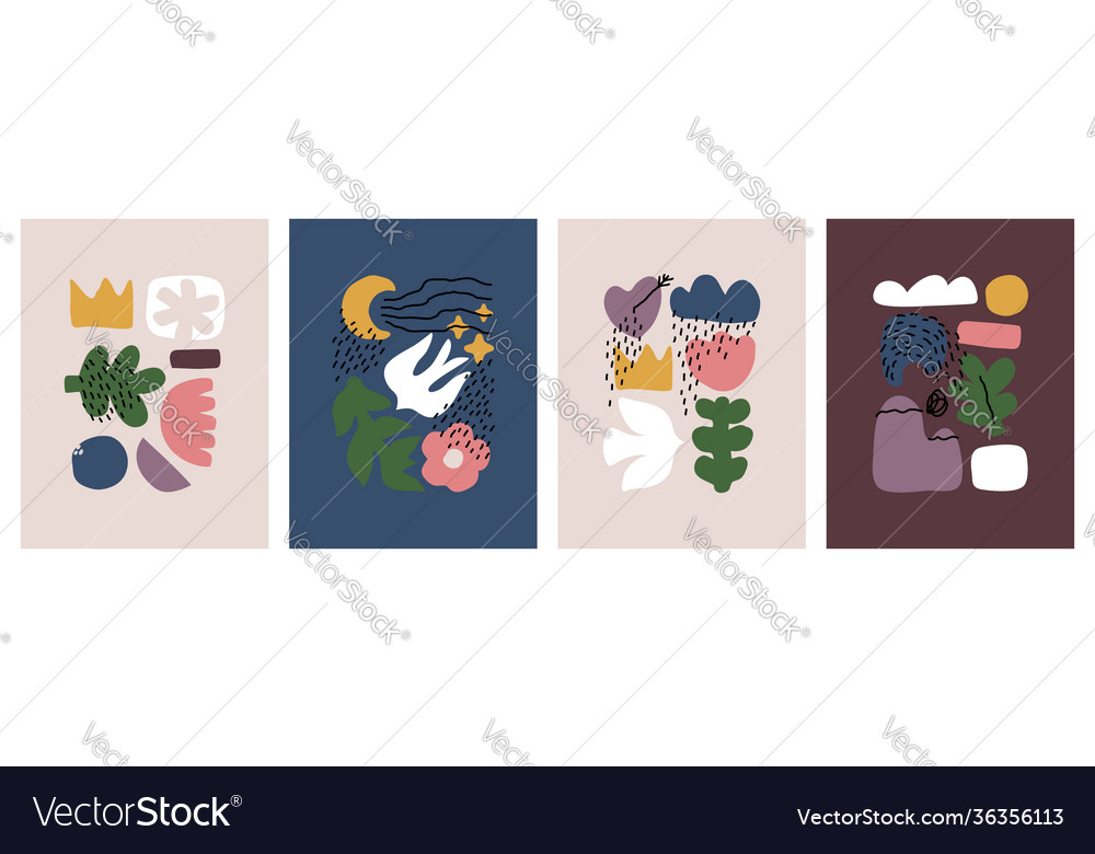 Abstract hand drawn doodle objects and shapes set vector image Abstract hand drawn doodle objects and shapes set