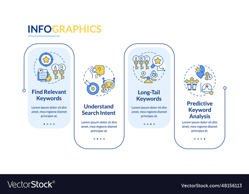 Ai for seo layout with colorful linear icons vector image Ai for seo layout with colorful linear icons
