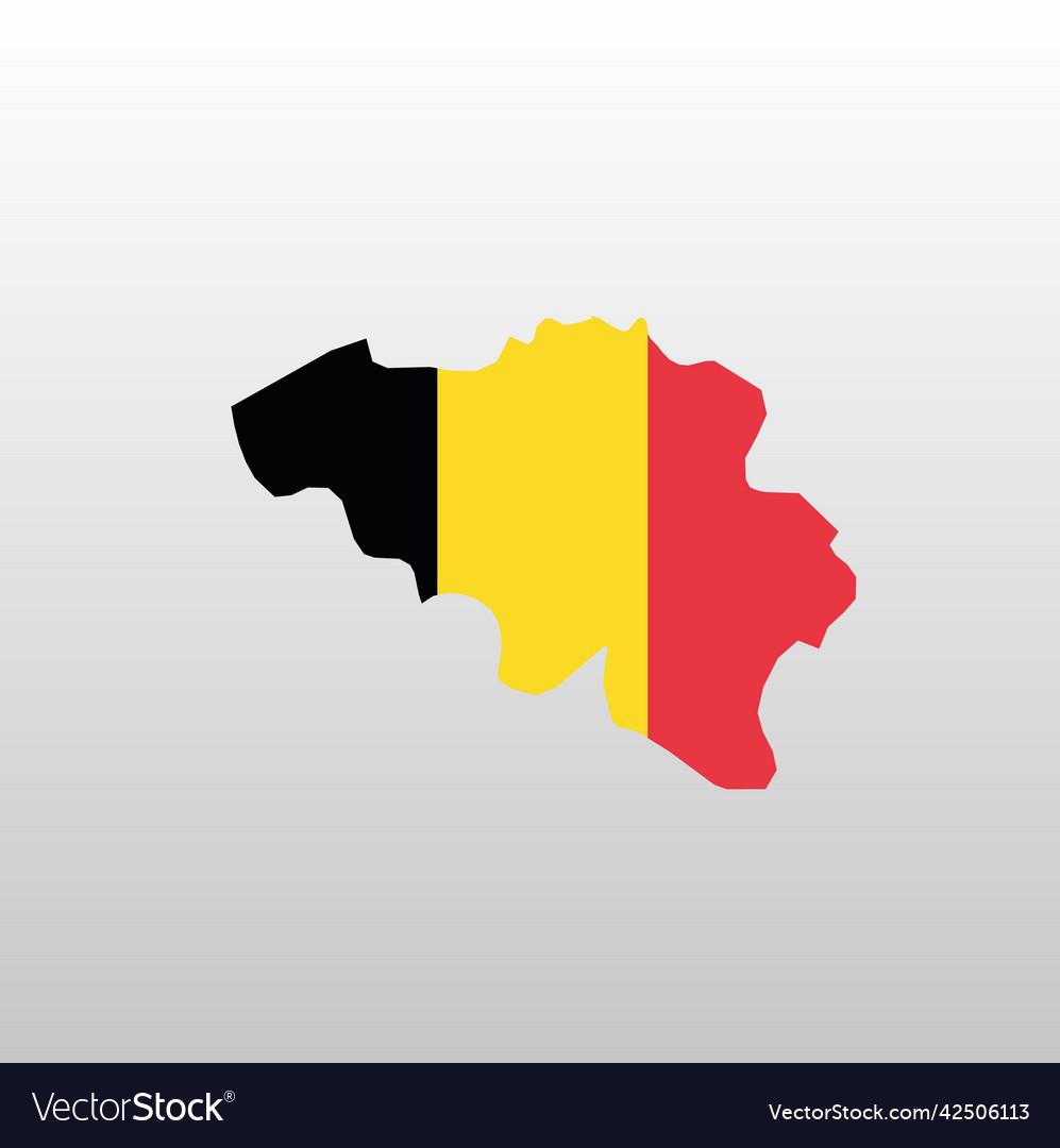 Belgium national flag in country map silhouette Vector Image