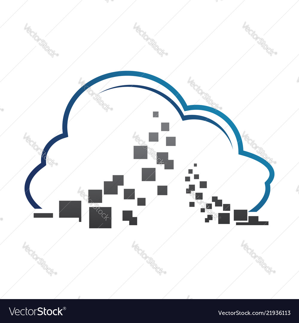 Blue cloud symbol big data logobig