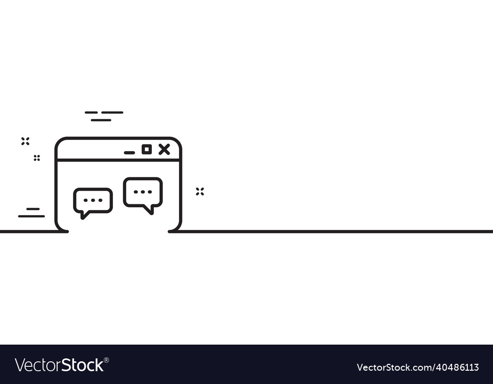 Browser window line icon chat speech bubbles vector image Browser window line icon chat speech bubbles