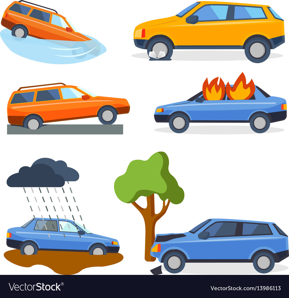 Car crash collision traffic insurance safety Vector Image