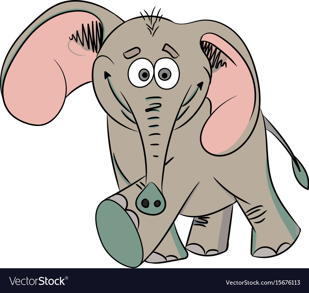 Cartoon image of dancing elephant Royalty Free Vector Image