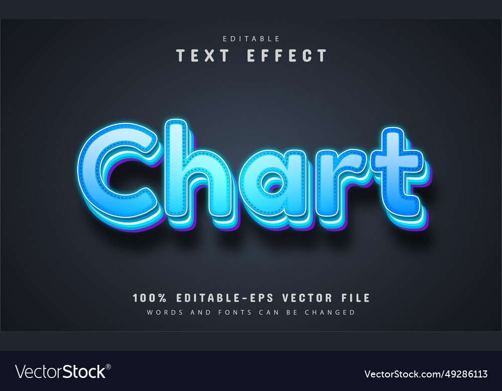 Chart text editable 3d effect vector image Chart text editable 3d effect