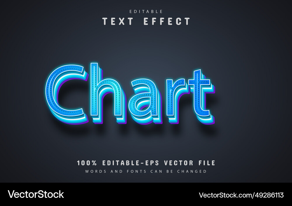 Text/graphics Chart Chart text editable 3d text effect Royalty Free Vector Image