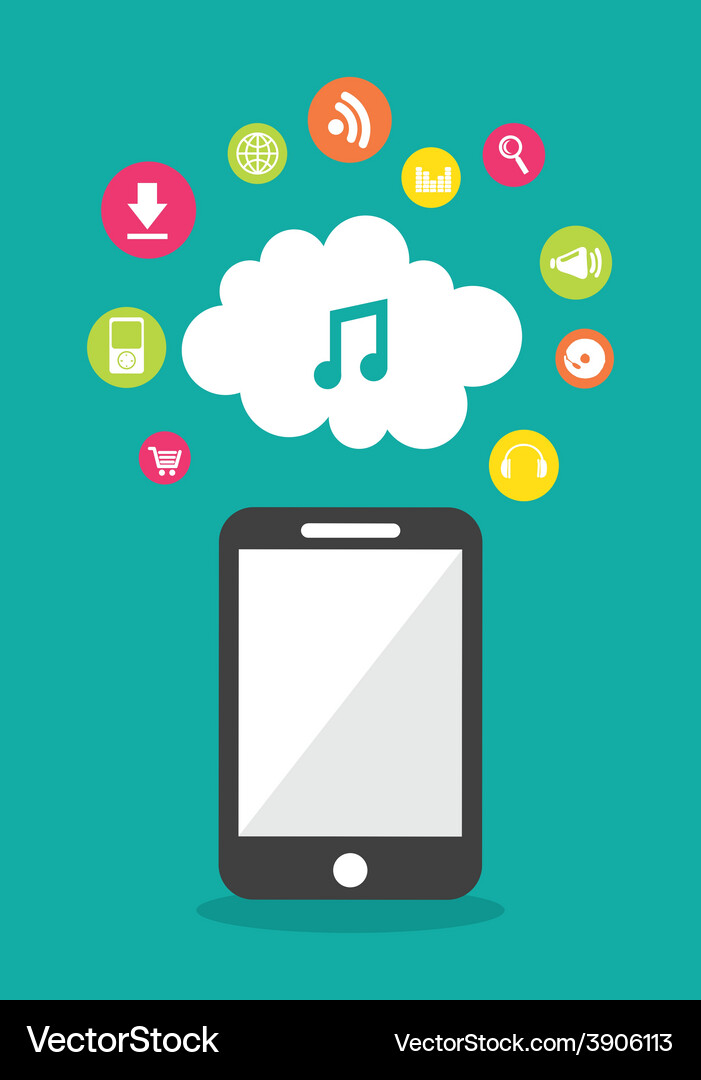 Cloud music design Royalty Free Vector Image - VectorStock