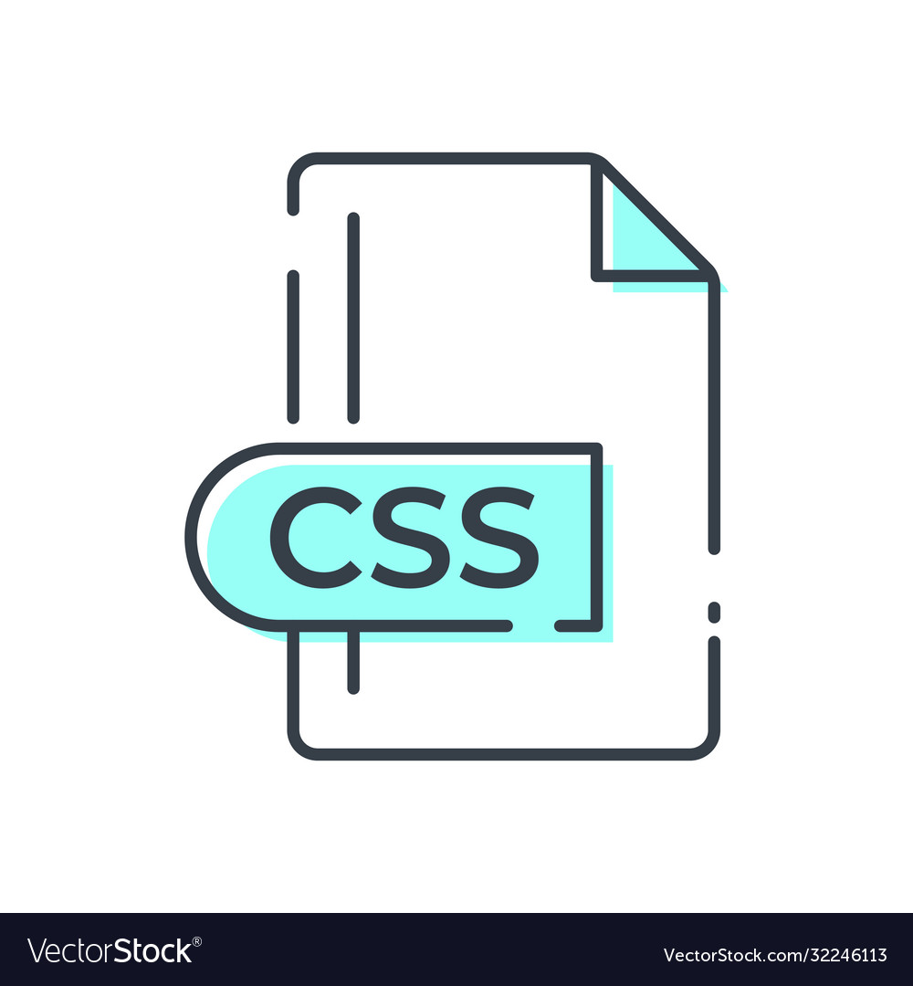 Css file format icon extension line